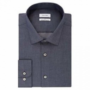 Calvin Klein 卡尔文·克莱恩 男式 Big and Tall 免烫修身人字型领礼服衬衫