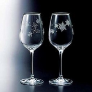 中亚prime会员：NARUMI 鸣海 高脚玻璃葡萄酒杯 雪花&星星 一对组合