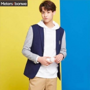 Meters bonwe 美特斯邦威 男士拼接外套