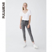 PULL＆BEAR 女士做旧高腰牛仔裤