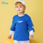 迪士尼 男童假两件长袖卫衣T恤