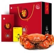 阳澄湖行业会员单位 渔舟唱晚 大规格大闸蟹 公4.5两+母3.5两8只