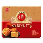 广御园 六福临门月饼 礼盒装 3种口味 70g*6块 19.9元包邮