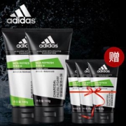 adidas 阿迪达斯 男士 洁面套装（男士碳爽洁面膏100g+男士磨砂洁面膏100g+男士碳爽洁面膏50g*3支）