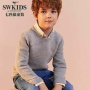 七匹狼 男童毛衣 套头针织线衫