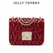 香港潮牌 jellytoyboy 女果冻包格纹小方包