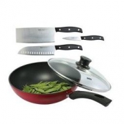 Fissler 菲仕乐 红艾克 不粘煎炒锅 28cm 刀具 三件套