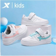 特步（XTEP）男女童休闲运动板鞋时尚小白鞋