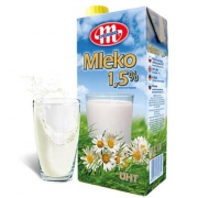 妙可（Mlekovita）半脱脂纯牛奶箱装 1L*12/箱 *3件
