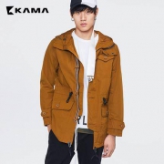 KAMA卡玛 2317721 男士连帽风衣外套