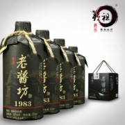 赖祖 老酱坊 五年坤沙粮食酒 酱香型53度白酒 375ml*4瓶