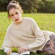 Semir 森马 14-058070054 女士木耳边毛衫