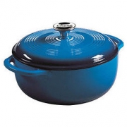 中亚prime会员： Lodge 搪瓷铸铁荷兰煮锅 4.5qt 蓝色