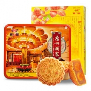 限地区：广州酒家 利口福 双黄纯白莲蓉 广式月饼礼盒 750g +凑单品