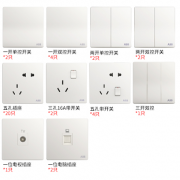 装修党：ABB 轩致白 86型 二居室套餐 40只 711元包邮（需用券）