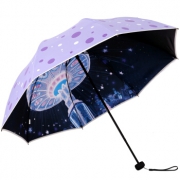天堂伞 31814E 黑胶三折晴雨伞 紫色 *3件 +凑单品 99元包邮（需用券，合30.84元/件）