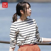 UNIQLO 优衣库 418230 女士条纹船领T恤(长袖)
