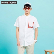 Meters bonwe 美特斯邦威 男士短袖衬衫
