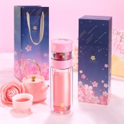 ￥68 日本进口AKAW花茶水分离双层玻璃杯