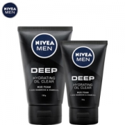 历史低价！妮维雅(NIVEA)男士深黑DEEP控油保湿洁面泥100g+50g洗面奶套装 （护肤化妆品） *2件