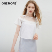 再降价：ONE MORE 11QD720913 女士拼接短袖T恤