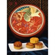 朕的心意 故宫食品 古绣圆盒月饼礼盒 400g