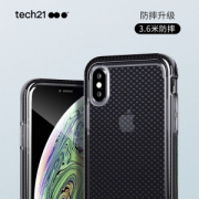 苹果认证品牌 Tech21 高端款 iPhone X 全包防摔软手机壳 3米防摔 可无线充电