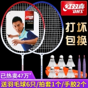 紅双喜 羽毛球拍2支 球6只 手胶2个和拍套  券后29.9元