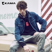 KAMA卡玛 商场同款 男士春秋款 水洗牛仔外套