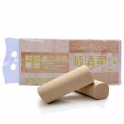 顺清柔 卷纸 本色纸4层有芯1*12卷/提1800g卫生纸纸巾 *2件