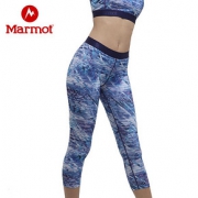 88VIP：marmot 土拨鼠 户外运动新款轻量透气弹力健身瑜伽裤女速干中长裤 235.0