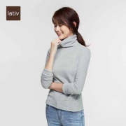 lativ诚衣 43460 女士摇粒绒高领打底衫