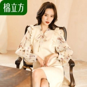 棉立方 19CE1250 法式复古智熏裙
