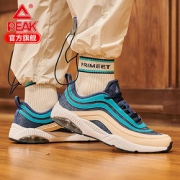 匹克气垫休闲鞋男2019新款潮流轻便复古透气耐磨条纹运动鞋板鞋男