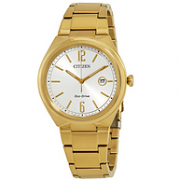 Citizen 西铁城 Chandler系列 AW1372-81A 金色男士光动能腕表