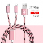 一拖二快充数据线苹果*安卓*type-c 券后￥3.8
