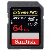 闪迪（SanDisk）64GB 读速300MB/s 写速260MB/s 至尊超极速SDXC UHS-II存储卡 V30 U3 Class10 SD卡