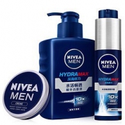 NIVEA 妮维雅 男士水活护肤套装（水活洁面液150g+水活畅通精华露50g+润肤霜30ml）