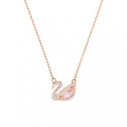 SWAROVSKI 施华洛世奇 Dazzling Swan系列 5469989 镂空粉红天鹅项链