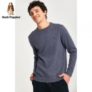 Hush Puppies 暇步士 男士混羊绒 圆领长袖针织衫