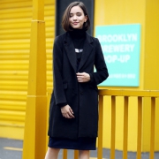 【简朵】冬季百搭修身中长款大衣