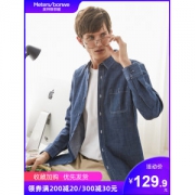 断码好价 美特斯邦威 男士纯棉水洗 牛仔衬衫外套