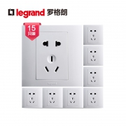 TCL-legrand 罗格朗 仕界白色系列 五孔插座 15只装 70元包邮（需用券）