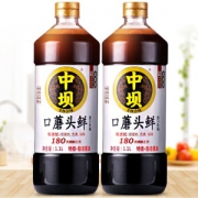 中华老字号 清香园旗下  中坝 口蘑头鲜 原汁生抽酱油 1.1L*2瓶