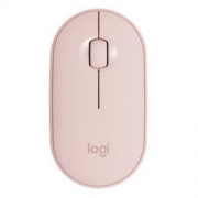 罗技（Logitech）Pebble 鹅卵石轻薄型静音鼠标 蓝牙无线双模 静音 便携 时尚鼠标 玫瑰粉