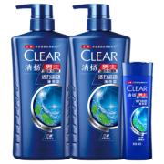 C罗代言 清扬 男士活力薄荷运动洗发露 500ml*2瓶+100ml