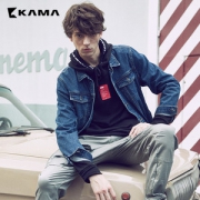 KAMA卡玛 商场同款 男士春秋款 水洗牛仔外套