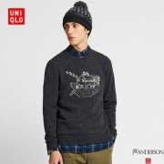 新品发售、18日0点：UNIQLO 优衣库 设计师合作款 男士提花圆领针织衫