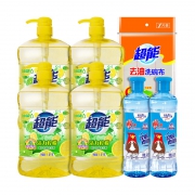 31日10点、88VIP：超能 洗洁精套装 1.5kg*4+220g*2+洗碗块 *2件 50.35元包邮（前1分钟，合25.18元/件）