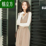 棉立方 19CE1290 女士毛呢背心裙